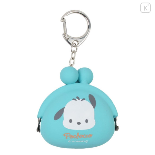 Japan Sanrio Pochi Baby Mini Pouch Clasp Keychain - Pochacco : Turquoise - 1