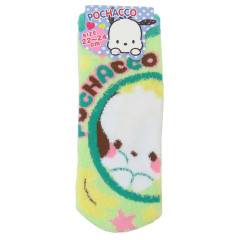 Japan Sanrio Fluffy Socks - Pochacco : Banana Green Blush