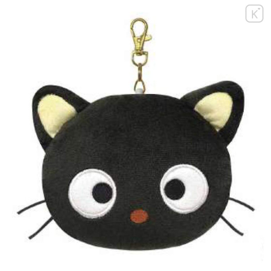 Japan Sanrio Face Pass Case with Reel - Chococat - 1