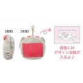Japan Sanrio Face Pass Case with Reel - Nyaninyunyenyon Grey Pink - 2