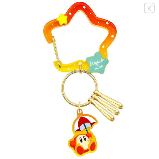 Japan Kirby Acrylic Carabiner Keychain - Waddle Dee : Star Orange - 1