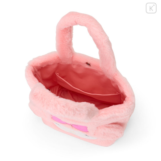 Japan Sanrio Fluffy Fur Handbag - My Melody : Heart Eyes B - 3