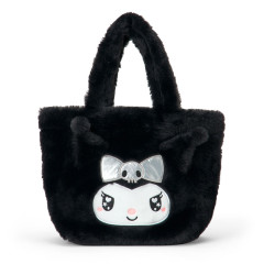 Japan Sanrio Fluffy Fur Handbag - Kuromi : Heart Eyes B
