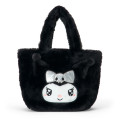Japan Sanrio Fluffy Fur Handbag - Kuromi : Heart Eyes B - 1