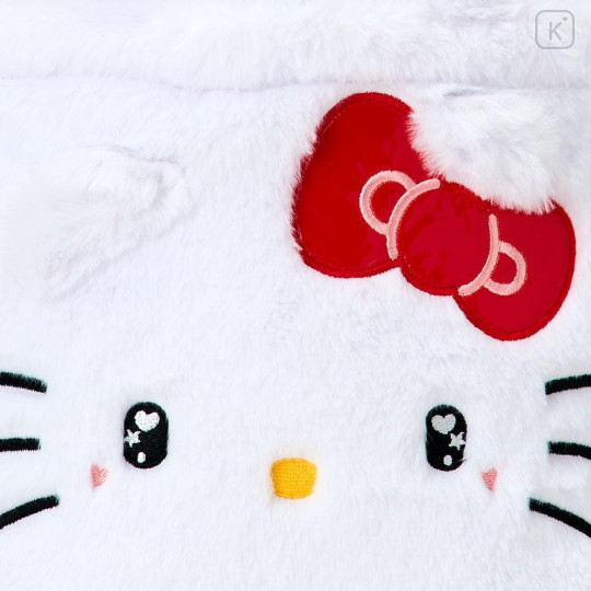 Japan Sanrio Fluffy Fur Handbag - Hello Kitty : Heart Eyes B - 4