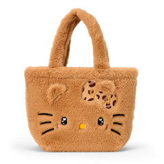 Japan Sanrio Fluffy Fur Handbag - Hello Kitty : Heart Eyes Tan Leopard