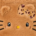 Japan Sanrio Fluffy Fur Handbag - Hello Kitty : Heart Eyes Tan Leopard - 4