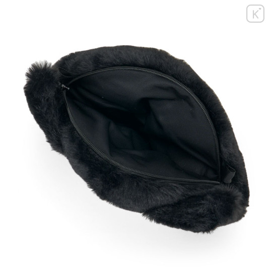 Japan Sanrio Plush Pochette Crossbody Shoulder Bag - Kuromi : Heart Eyes - 3