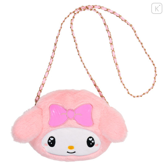 Japan Sanrio Plush Pochette Crossbody Shoulder Bag - My Melody : Heart Eyes - 1