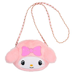 Japan Sanrio Plush Pochette Crossbody Shoulder Bag - My Melody : Heart Eyes