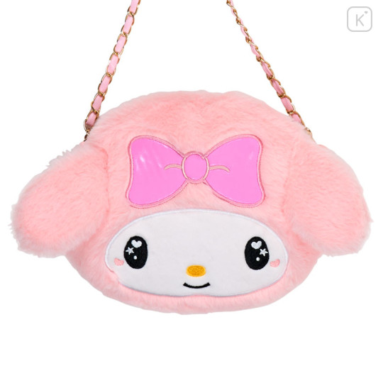 Japan Sanrio Plush Pochette Crossbody Shoulder Bag - My Melody : Heart Eyes - 2