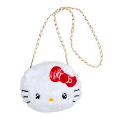 Japan Sanrio Plush Pochette Crossbody Shoulder Bag - Hello Kitty : Heart Eyes