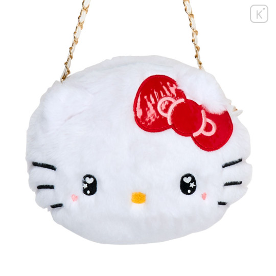Japan Sanrio Plush Pochette Crossbody Shoulder Bag - Hello Kitty : Heart Eyes - 2