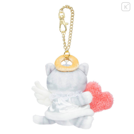 Japan Mofusand Mascot Holder Bag Charm - Cupid & Angel Cat Grey - 5