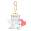 Japan Mofusand Mascot Holder Bag Charm - Cupid & Angel Cat Grey - 5