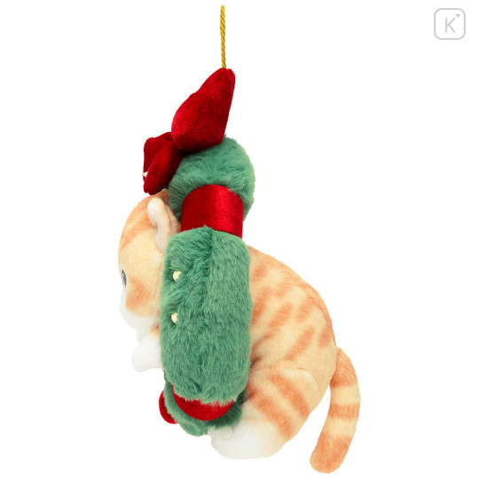 Japan Mofusand Plush Toy - Christmas Wreath Cat with Bell - 6