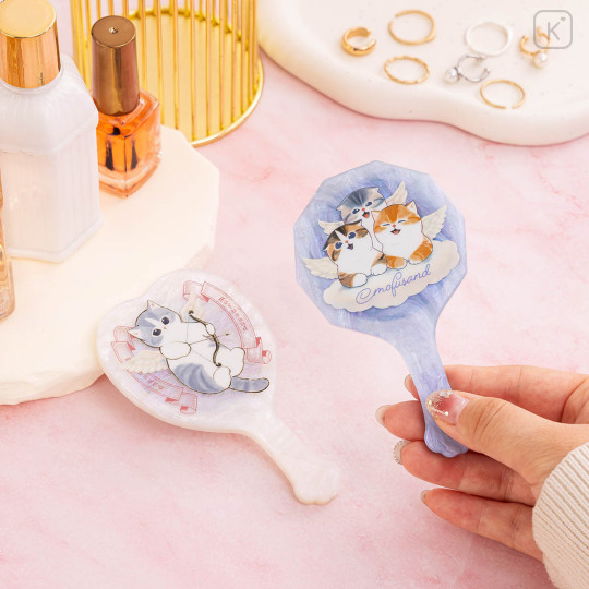 Japan Mofusand Hand Mirror - Cupid & Angel Cat Nyan White - 2