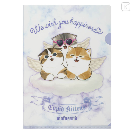 Japan Mofusand A4 Clear File - Cupid & Angel Cat Sky - 3
