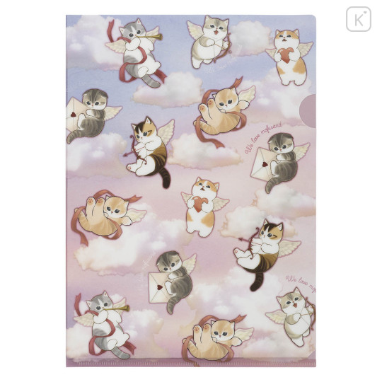 Japan Mofusand A4 Clear File - Cupid & Angel Cat Sky Pink - 3