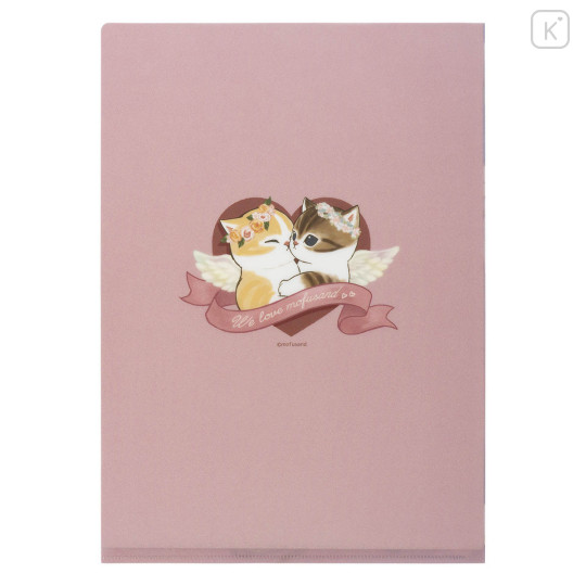 Japan Mofusand A4 Clear File - Cupid & Angel Cat Sky Pink - 4
