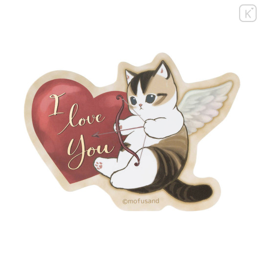 Japan Mofusand Smartphone Sticker - Cupid & Angel Cat Message I Love You - 1