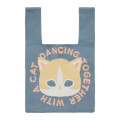 Japan Mofusand Jacquard Woven Tote Bag - Knit Cat Dancing Together Blue - 1