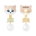 Japan Mofusand Swinging Clip-on Earrings - Pearl Ribbon Cat Beige - 6