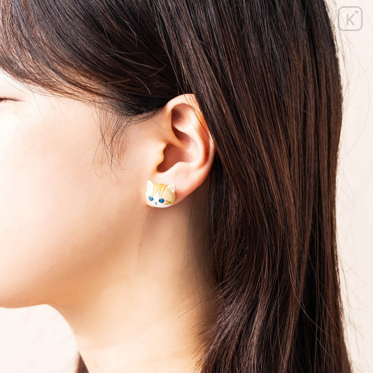 Japan Mofusand Earrings - Cat Orange Brown White - 2