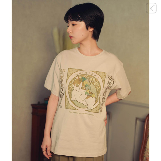 Japan Mofusand Art Nouveau T-shirt (M) - Flower Cat Ivy - 2