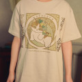 Japan Mofusand Art Nouveau T-shirt (M) - Flower Cat Ivy - 4