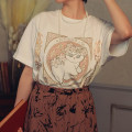 Japan Mofusand Art Nouveau T-shirt (L) - Flower Cat Lily - 4