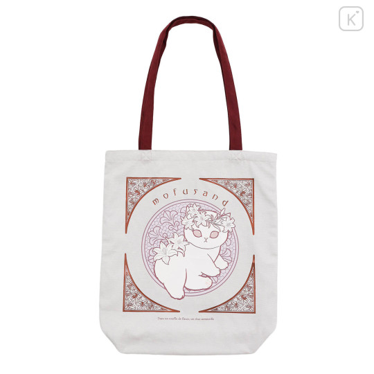 Japan Mofusand Tote Bag - Art Nouveau Flower Cat Lily - 1