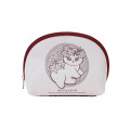 Japan Mofusand Round Cosmetic Pouch - Art Nouveau Flower Cat Lily - 1
