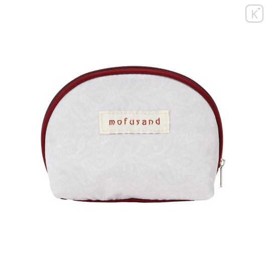 Japan Mofusand Round Cosmetic Pouch - Art Nouveau Flower Cat Lily - 6