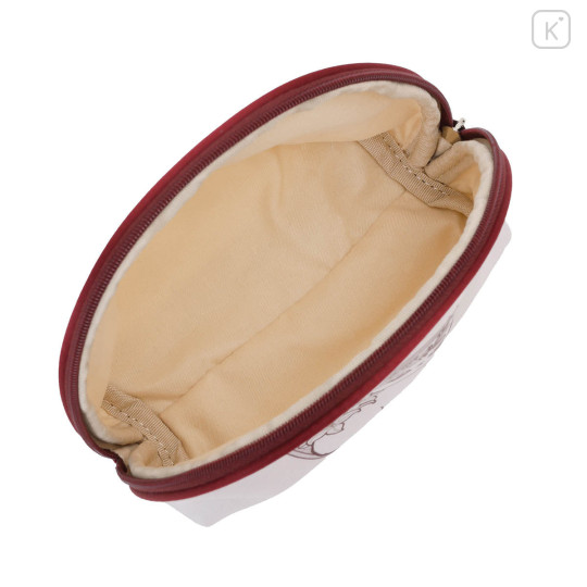 Japan Mofusand Round Cosmetic Pouch - Art Nouveau Flower Cat Lily - 7