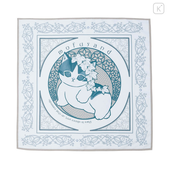 Japan Mofusand Square Scarf - Art Nouveau Flower Cat Ivy - 1