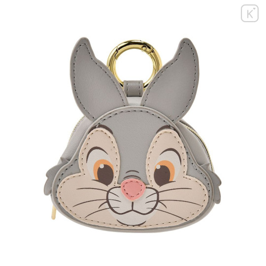 Japan Disney Store Mini Accessory Pouch with Carabiner - Bambi : Rabbit Thunder Face Holiday - 1