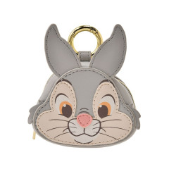 Japan Disney Store Mini Accessory Pouch with Carabiner - Bambi : Rabbit Thunder Face Holiday