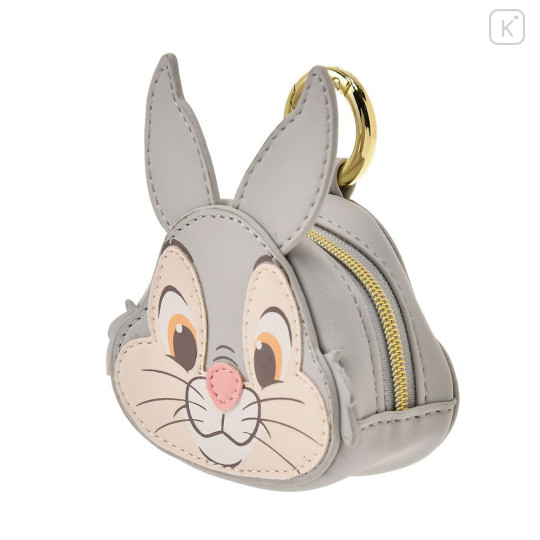Japan Disney Store Mini Accessory Pouch with Carabiner - Bambi : Rabbit Thunder Face Holiday - 2