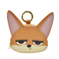 Japan Disney Store Mini Accessory Pouch with Carabiner - Zootopia : Finnick Face Holiday