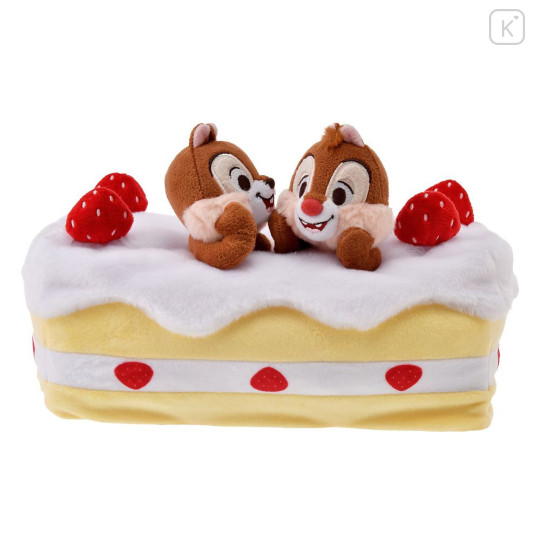Japan Disney Store Tissue Box Cover Plush - Chip & Dale : Strawberry Cake - 1