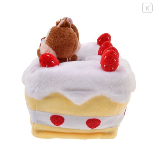 Japan Disney Store Tissue Box Cover Plush - Chip & Dale : Strawberry Cake - 4