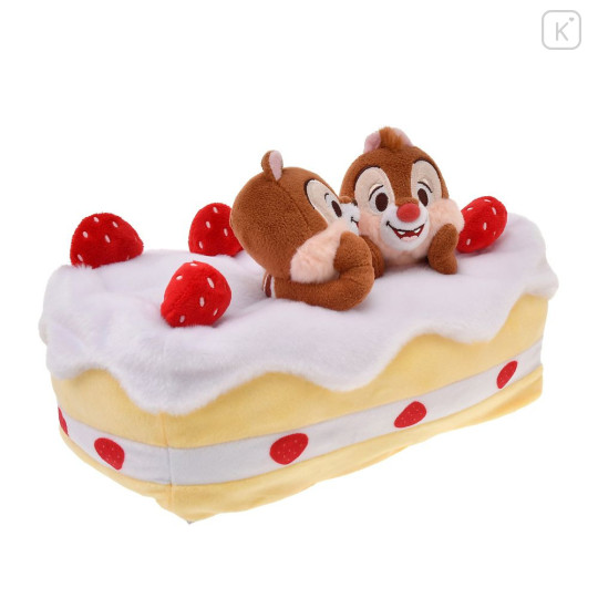 Japan Disney Store Tissue Box Cover Plush - Chip & Dale : Strawberry Cake - 5