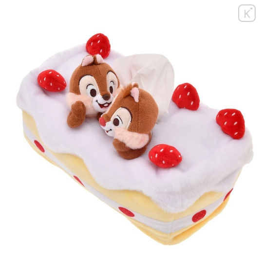 Japan Disney Store Tissue Box Cover Plush - Chip & Dale : Strawberry Cake - 8