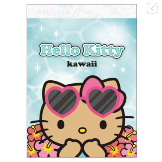 Japan Sanrio Mini Notepad - Hello Kitty : Tan Swimsuit Party Ocean - 1