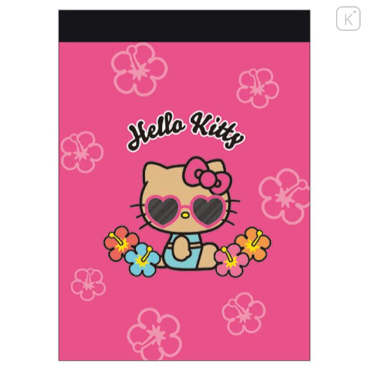Japan Sanrio Mini Notepad - Hello Kitty : Tan Swimsuit Party Pink - 1
