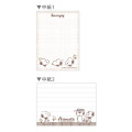 Japan Peanuts Mini Notepad - Snoopy & Woodstock : Light Brown Check - 2