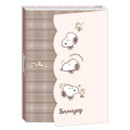 Japan Peanuts A6 Notepad - Snoopy & Woodstock : Light Brown Check - 1