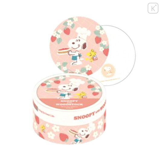 Japan Peanuts Memo & Box - Snoopy & Woodstock : Strawberry Dessert Pink - 1