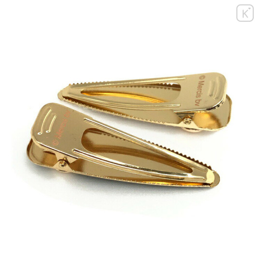 Japan Miffy Hair Clip Set - Miffy : Gold Black White Tweed - 2